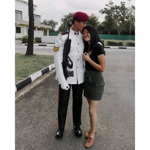 Joseph in army No.1 uniform with Lauren